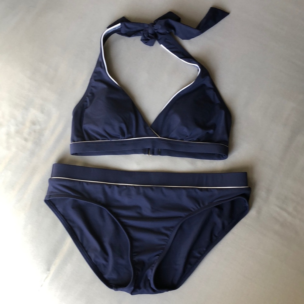 Lands End Navy Blue Bikini Set